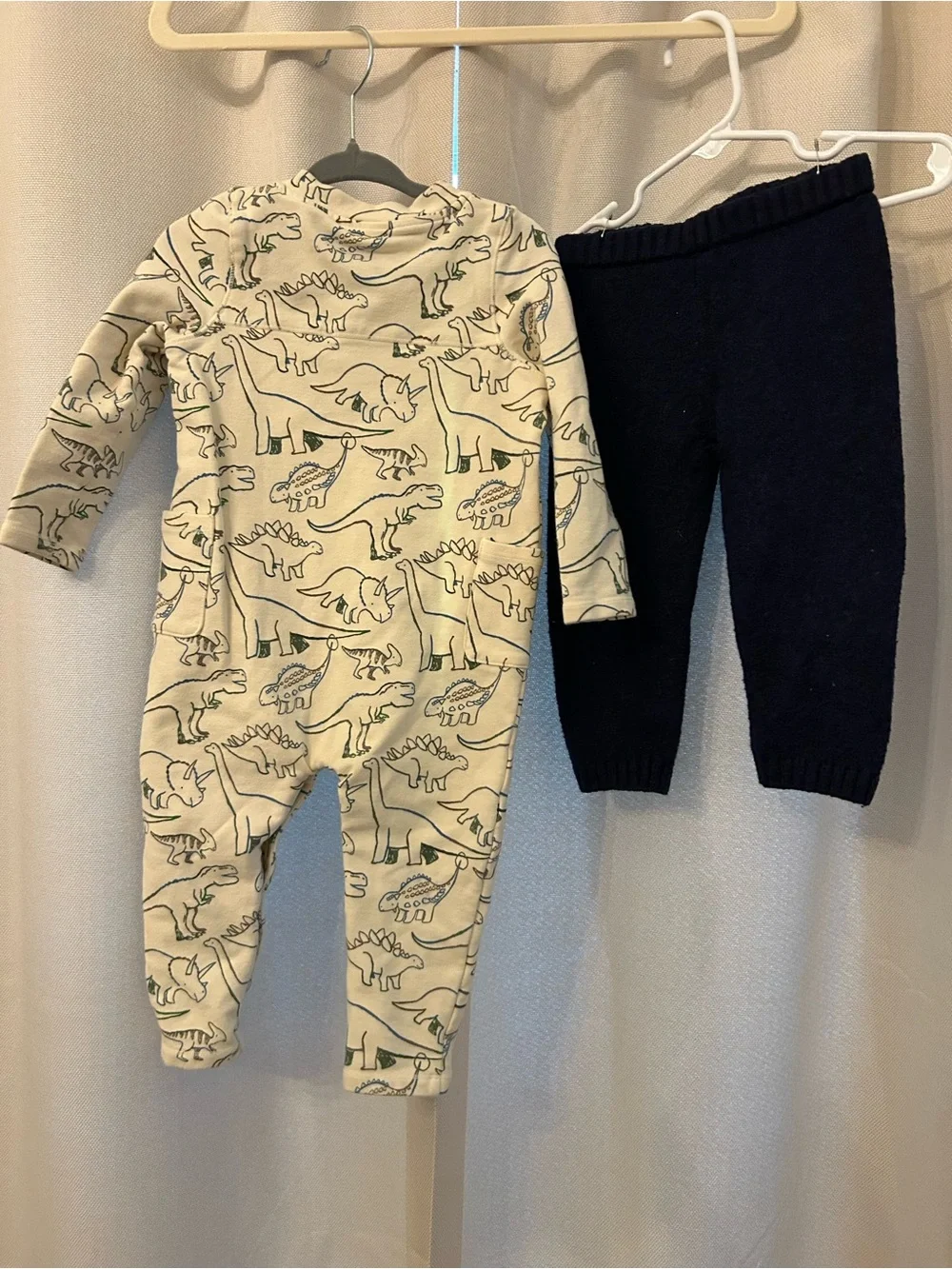 Angel Dear Cream Dinosaur Outfit & Old Navy Sweater Set